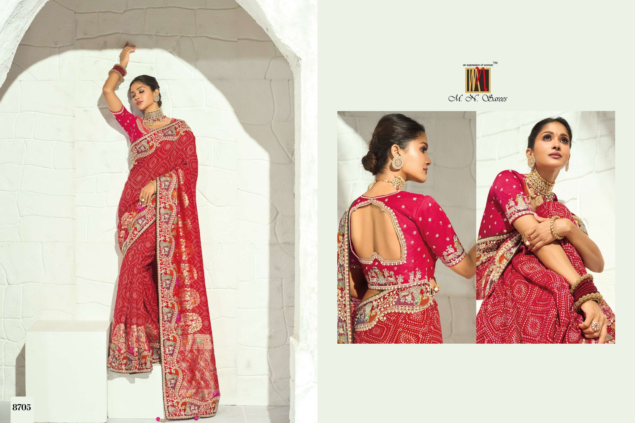MN Saree - Bandheh 8700 Series (8701 To 8709)