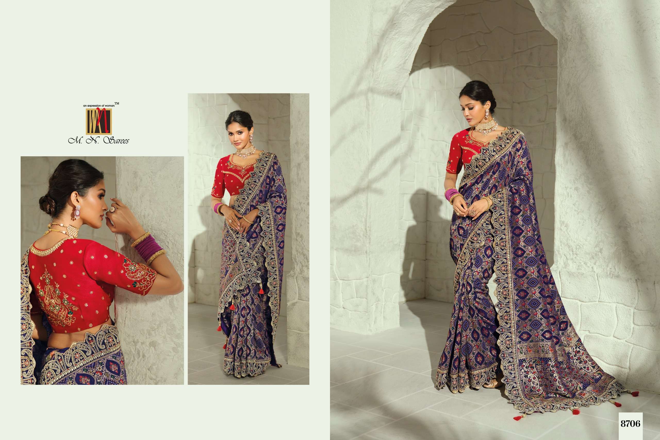 MN Saree - Bandheh 8700 Series (8701 To 8709)