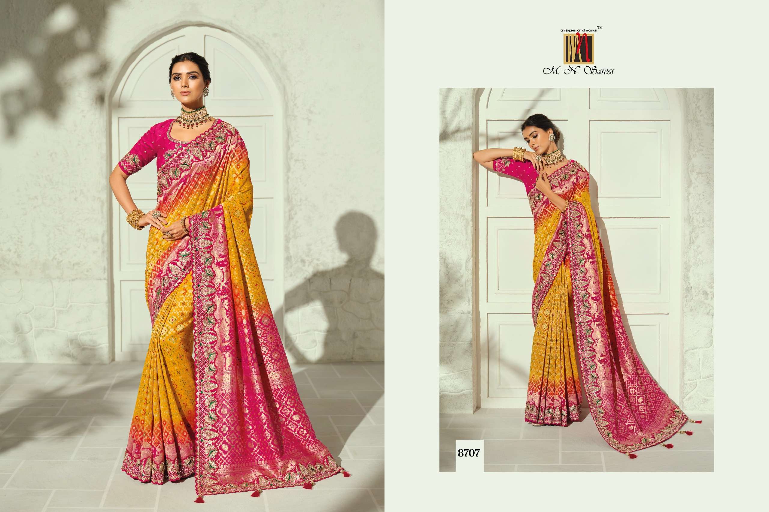 MN Saree - Bandheh 8700 Series (8701 To 8709)