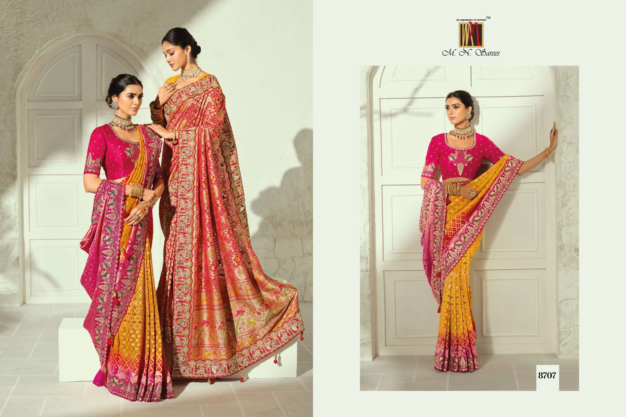 MN Saree - Bandheh 8700 Series (8701 To 8709)