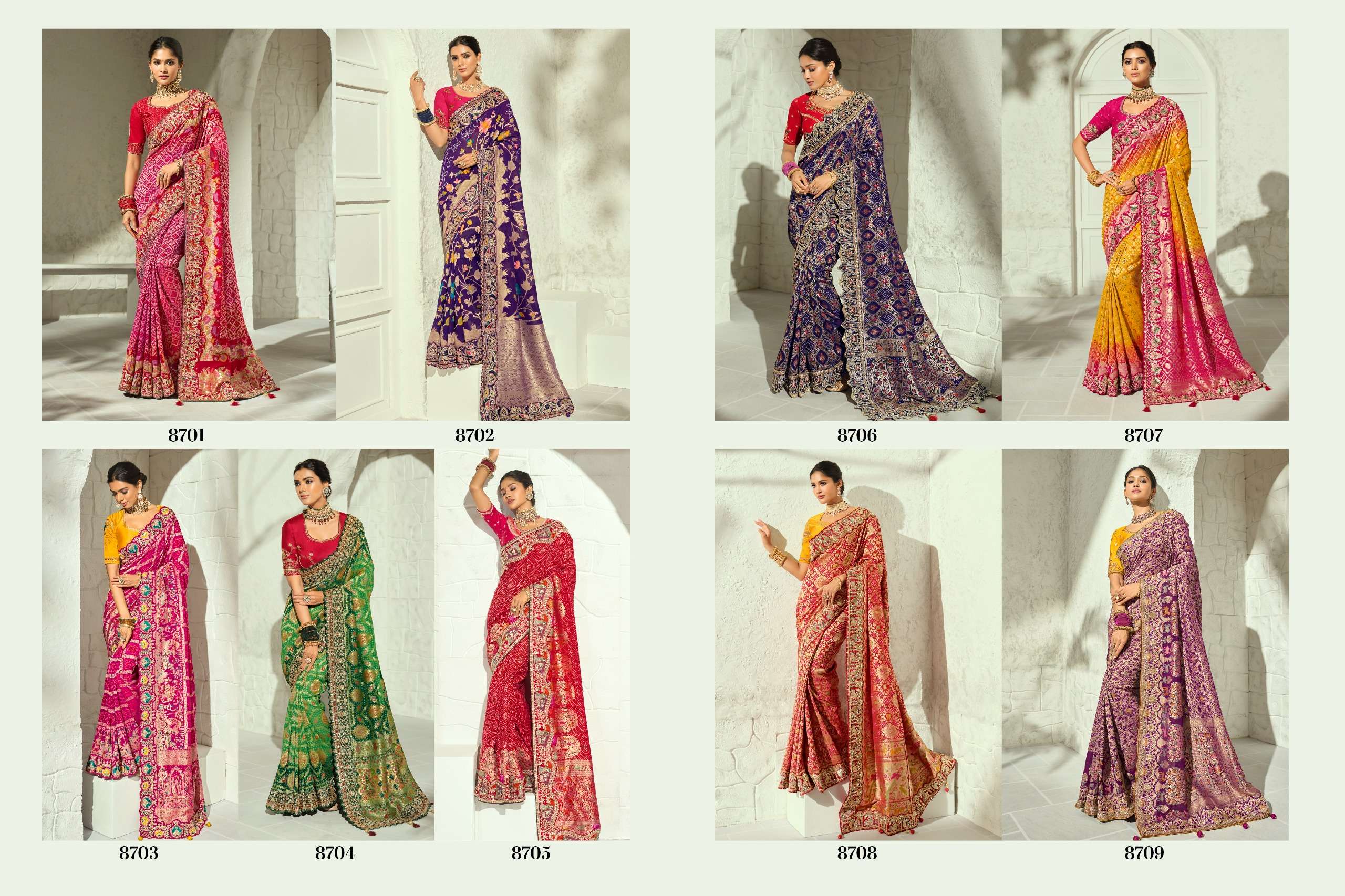 MN Saree - Bandheh 8700 Series (8701 To 8709)