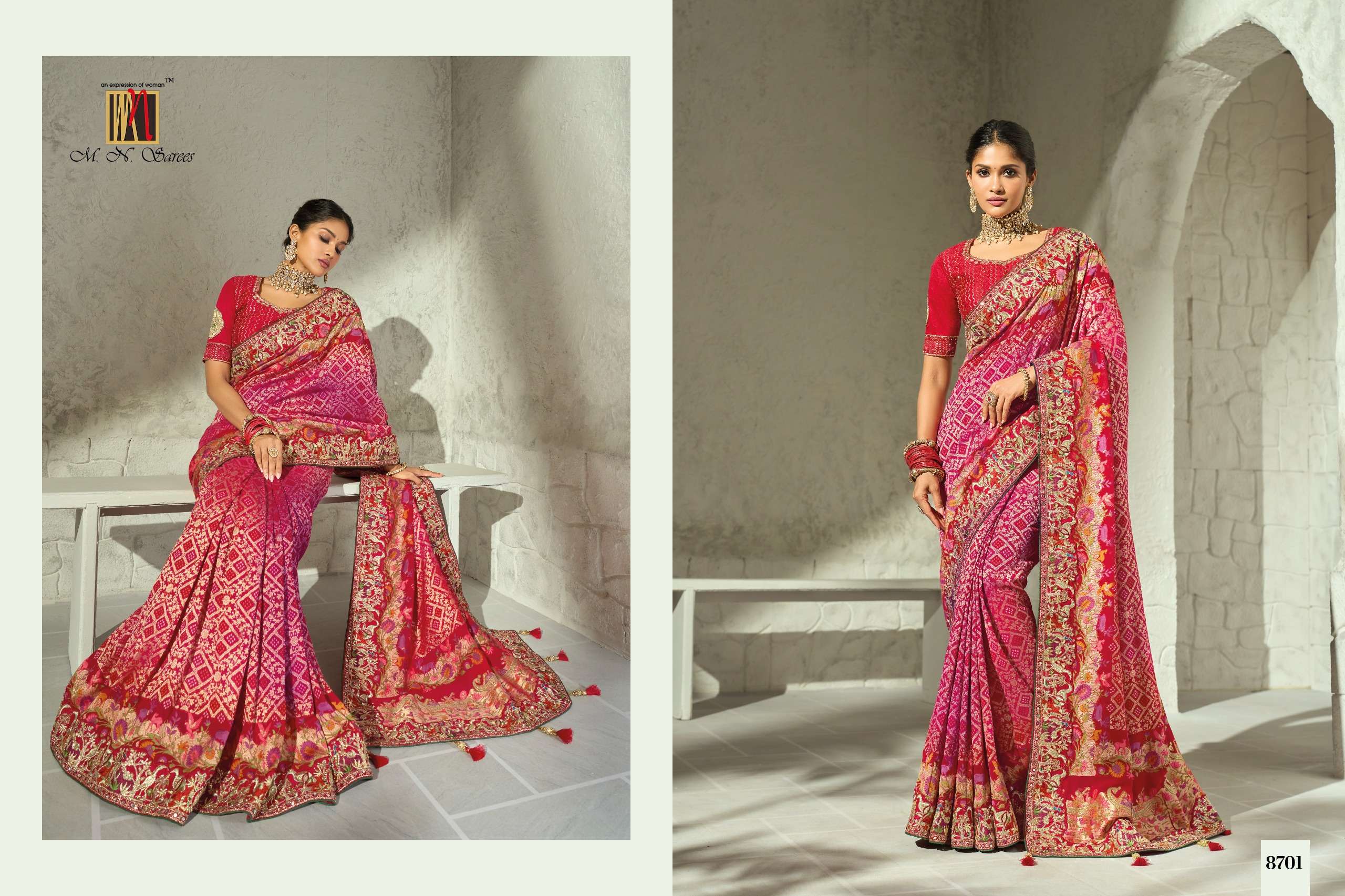 MN Saree - Bandheh 8700 Series (8701 To 8709)