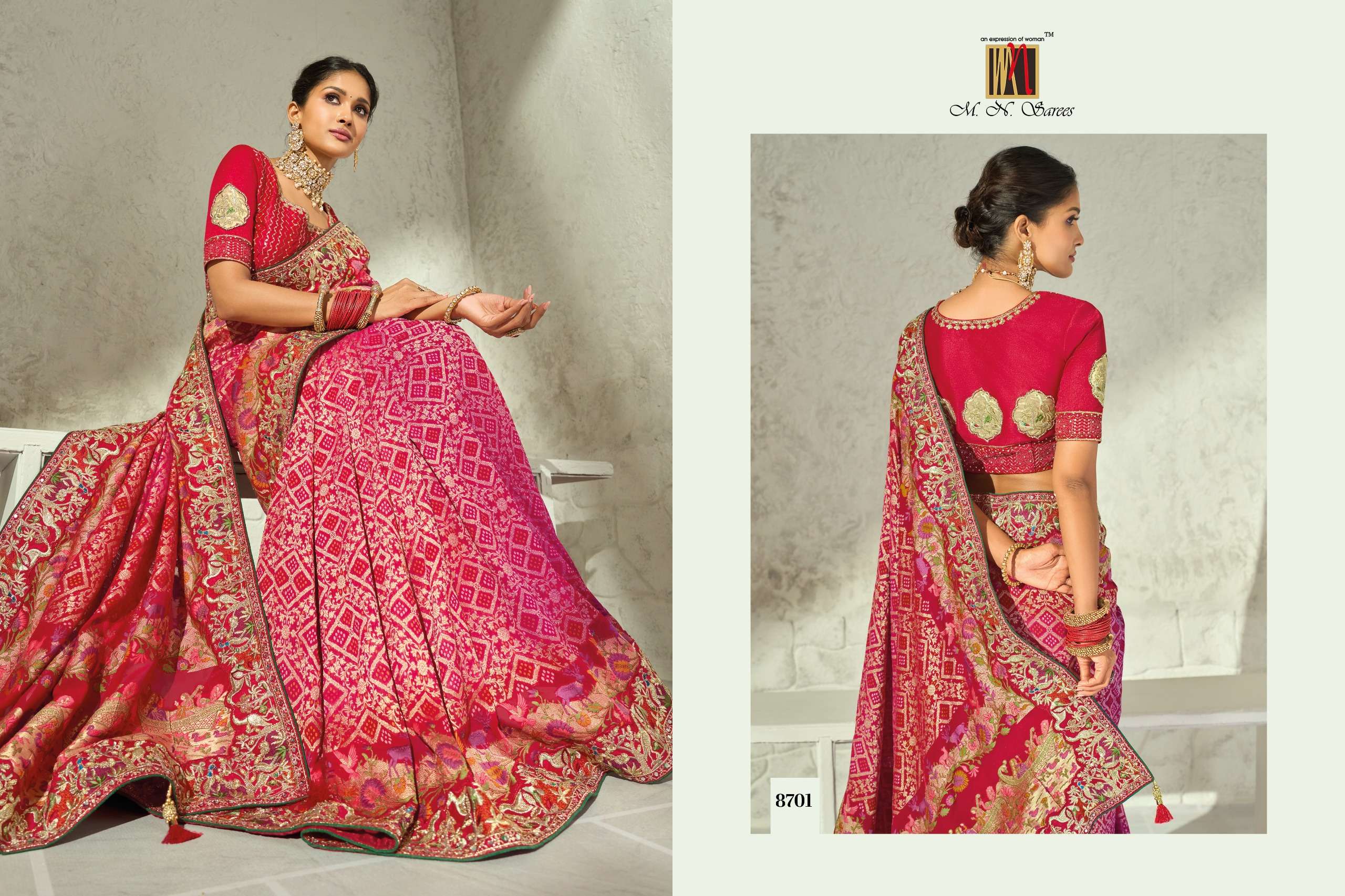 MN Saree - Bandheh 8700 Series (8701 To 8709)