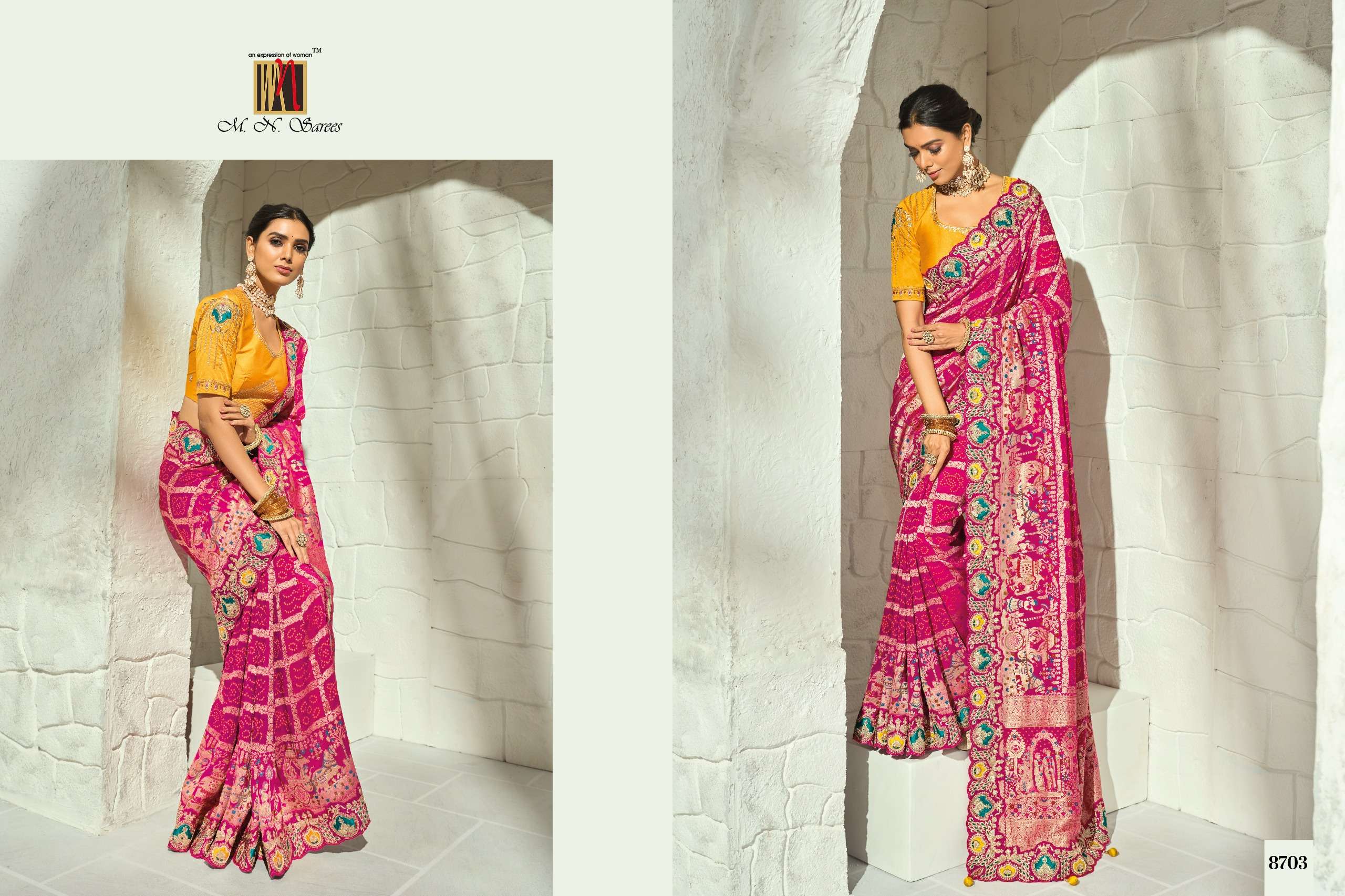 MN Saree - Bandheh 8700 Series (8701 To 8709)