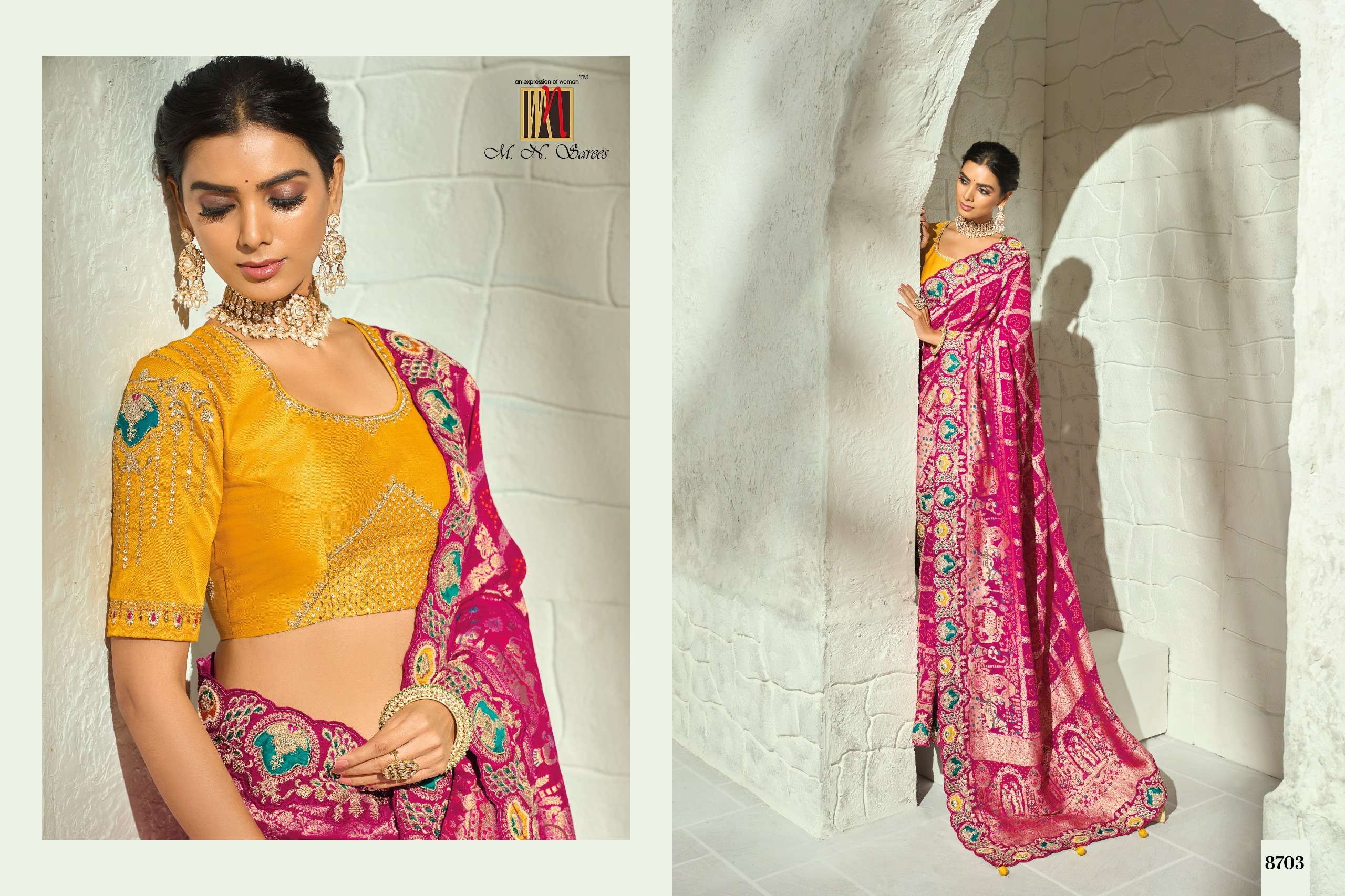 MN Saree - Bandheh 8700 Series (8701 To 8709)