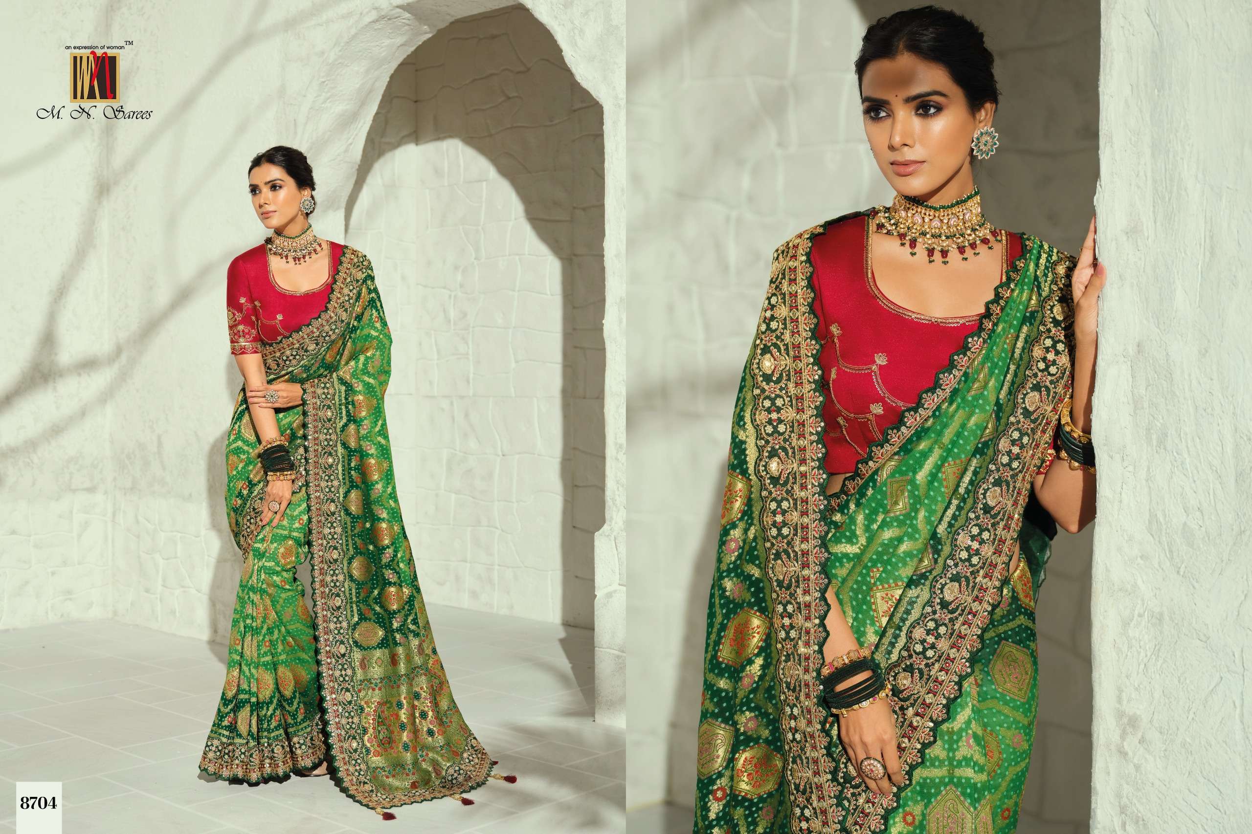 MN Saree - Bandheh 8700 Series (8701 To 8709)